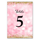 Numéro De Table Lumières de Parties scintillant Pink Gold Faux Num (Dos)