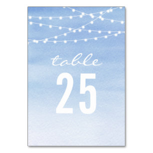 Numéro De Table Lumières en forme de guirlande bleu glauque aquare