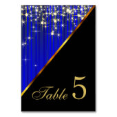 Numéro De Table Lumières Étoiles Bleues Étincelantes (Dos)