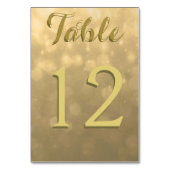 Numéro De Table Lumières Gold Bokeh (Dos)