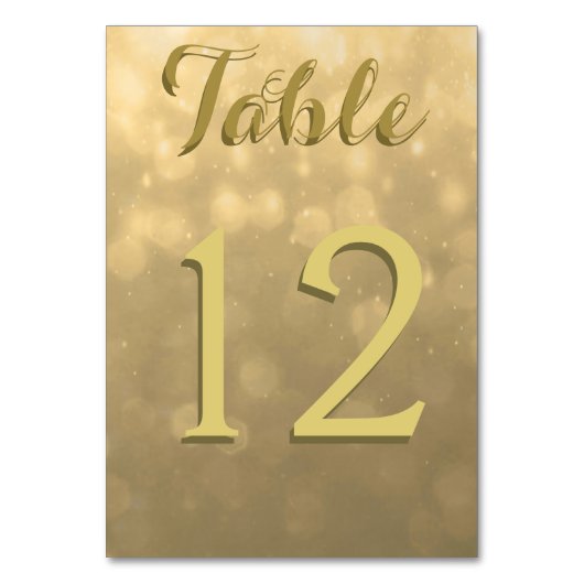 Numéro De Table Lumières Gold Bokeh (Par défaut)