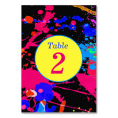 Numéro De Table Luminaire néon, Peinture violette rose jaune, (Dos)