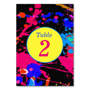 Numéro De Table Luminaire néon, Peinture violette rose jaune,
