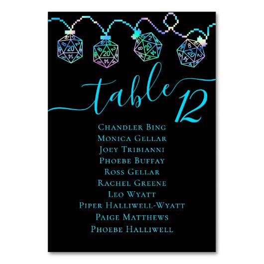 Numéro De Table Luminateurs RPG | Holo Imaginaire Tabletop Dice No (Par défaut)