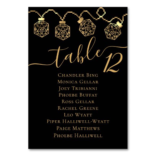 Numéro De Table Luminateurs RPG | Imaginaire d'or Tabletop Dice No (Par défaut)