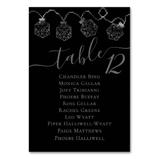 Numéro De Table Luminateurs RPG | Imaginaire PnP Tabletop Dice Nom (Par défaut)