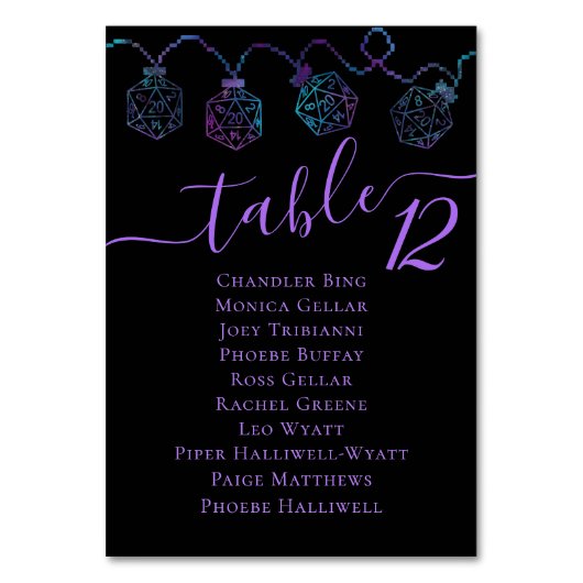 Numéro De Table Luminateurs RPG | Nebula Imaginaire Tabletop Nom d (Dos)