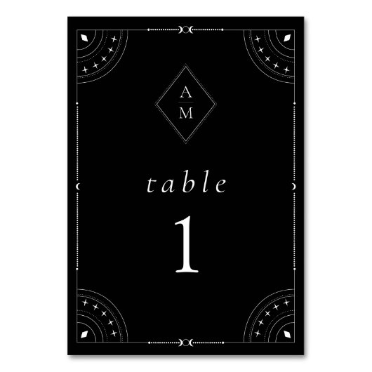 Numéro De Table Lune et étoiles célestes sombres (Par défaut)
