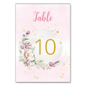 Numéro De Table Lune Florale Rose (Dos)