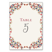 Numéro De Table Luxe Artistique Botanique Floral Mariage Paisley (Dos)