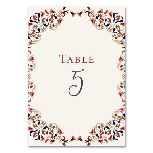 Numéro De Table Luxe Artistique Botanique Floral Mariage Paisley (Par défaut)