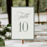 Numéro De Table Luxe classique | Élégant Mariage vert Sage<br><div class="desc">Ces élégants numéros de table mariage de luxe sont dotés d'une bordure verte sage et d'un design vert et blanc plus clair. Il y a un mélange de texte classique et de calligraphie moderne pour un design élégant et minimaliste parfait pour votre réception intemporelle et formelle.</div>