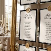 Numéro De Table Luxe Classique Noir Crème Mariage