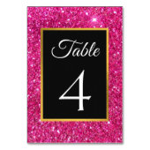 Numéro De Table Luxe Elegant Parties scintillant rose et noir Mari (Dos)