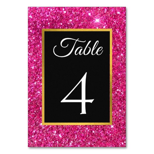 Numéro De Table Luxe Elegant Parties scintillant rose et noir Mari (Par défaut)