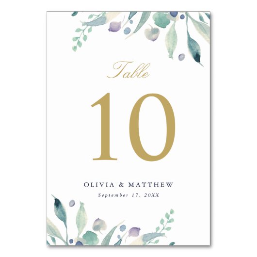 Numéro de table Luxe Floral Mariage (Par défaut)