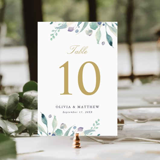 Numéro de table Luxe Floral Mariage