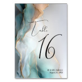 Numéro De Table Luxe Opal Turquoise Or Liquide d'alcool Encre (Par défaut)