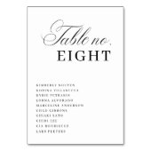 Numéro De Table Luxe Script Seating Chart Names Elegant Wedding (Dos)