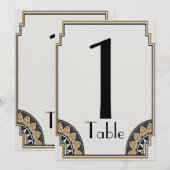 Numéro de Table Luxueux Art Déco Or (Devant / Derrière)