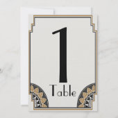 Numéro de Table Luxueux Art Déco Or (Dos)