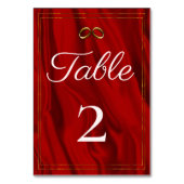 Numéro De Table Luxueux Mariage en soie rouge (Dos)