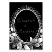 Numéro De Table Luxueux thème mariage noir et or (Dos)