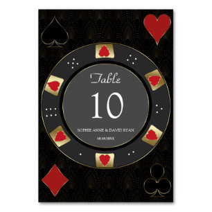 Numéro De Table Luxueux Vegas Gold Casino Poker Mariage Chip
