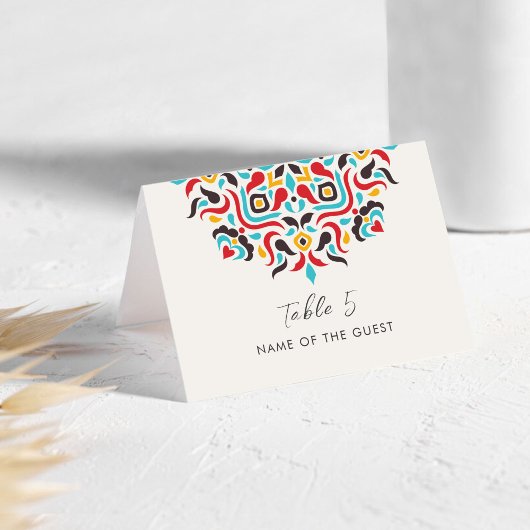 Numéro De Table Luxury Aesthetic Geo Mandala Wedding Place Card