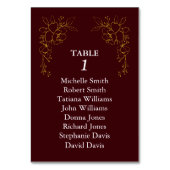 Numéro De Table Luxury Gold Flowers Royal Deep Burgundy Wedding (Par défaut)