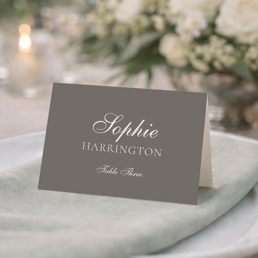 Numéro De Table Luxury Taupe Wedding Place Card 