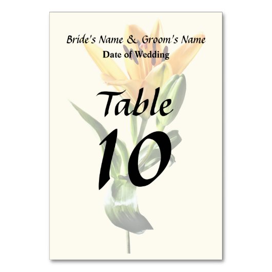 Numéro De Table Lys et bourgeons orange simples (Par défaut)