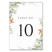 Numéro De Table Lys floraux botaniques modernes (Dos)