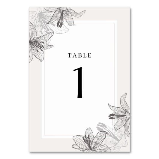 Numéro De Table Lys floraux illustrés classiques (Par défaut)