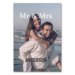 Numéro De Table M. et Mme ajoutent la date de la photo de mariage