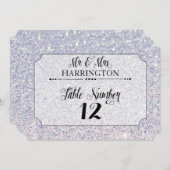 Numéro de table M. et Mme paillettes bleues Modern (Devant / Derrière)