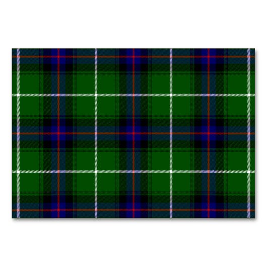 Numéro De Table MacDonald tartan bleu vert plaid (Devant)