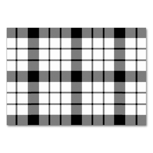 Numéro De Table MacFarlane tartan noir blanc plaid (Devant)