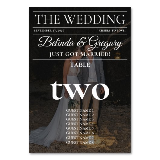 Numéro De Table Magazine Editorial Journal Photos Mariage (Dos)