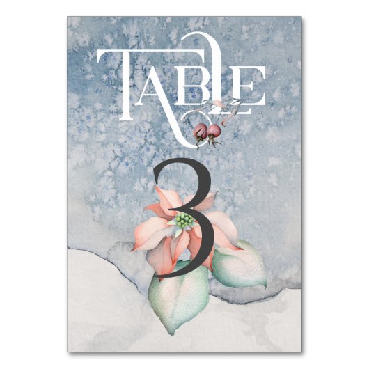 Numéro De Table Magie de Noël / Réception de mariage Table #3 (Dos)