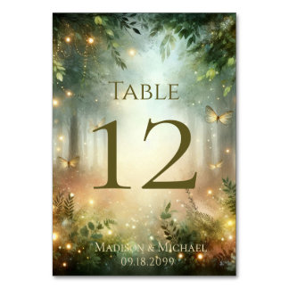 Numéro de table magique de la prairie de la forêt