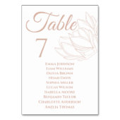 Numéro De Table Magnolia Floral Wedding Table Cards Seating Plan (Dos)