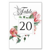 Numéro De Table Magnolia Rose, Réception De Mariage (Dos)
