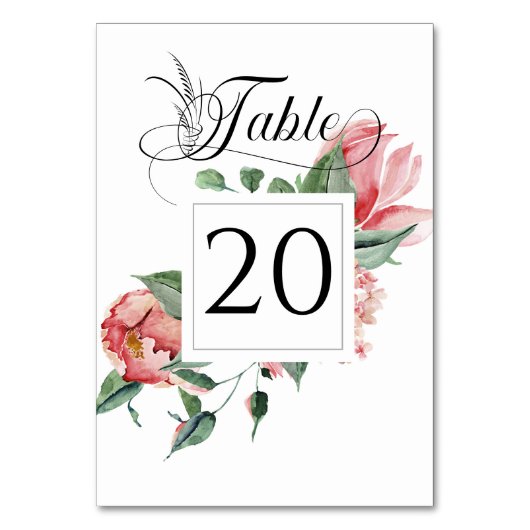 Numéro De Table Magnolia Rose, Réception De Mariage (Par défaut)