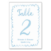 Numéro De Table Main amusante Whimsical Écrite Bleu clair Bleu (Par défaut)