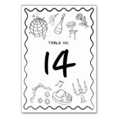 Numéro De Table Main dessinée Whimsical manuscrit Mariage irky (Dos)