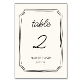 Numéro De Table Main fantaisiste tirée Mariage français (Par défaut)