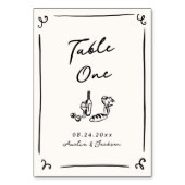 Numéro De Table Main Whimsical tirée (Dos)