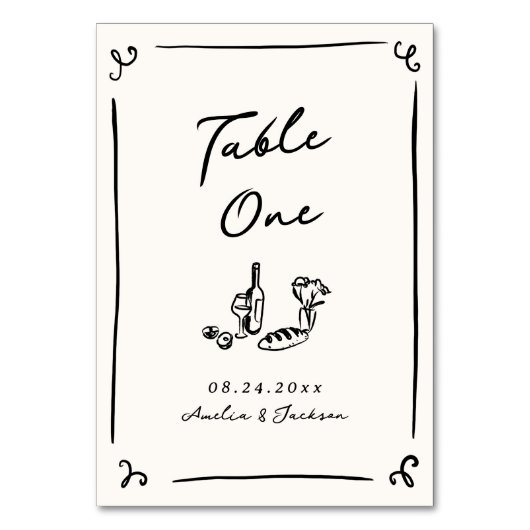 Numéro De Table Main Whimsical tirée (Par défaut)