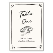 Numéro De Table Main Whimsical tirée (Dos)